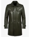Men's Lambskin Leather Long Coat green