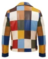 Multicolor Patchwork Leather Moto Jacket Back Look