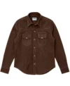 Stegaro Suede Leather Brown Shirt