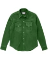 Stegaro Suede Leather Green Shirt