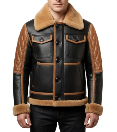 Vintage B3 Aviator Black and Tan Leather Jacket