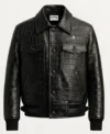 Viper Black Croc Leather Jacket