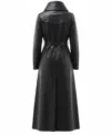 Alaska Women’s Black Genuine Leather Long Coat back view