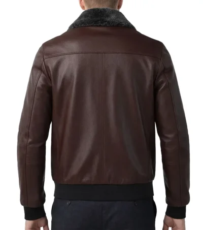 Buy Men's Pilot Style Dark Brown Leather Bomber Jacket