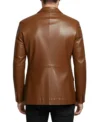Buy Men's Two Button Lambskin Leather Blazer Coffee Brown