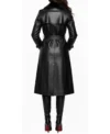 Buy Women's Black Genuine Leather Trench coat with Fur Collar