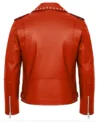 Men's Studded Real Leather Biker Jacket Rd Back view