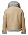 Women's Raf Sheepskin B3 Shearling Leather Jacket Beige back view