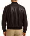 Dax Black Leather Bomber Jacket Back