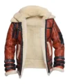 Bravonek Red B3 Aviator Jacket Shearling Lining Interior | Shearling Aviator Jacket