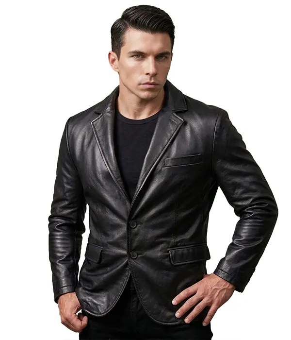 Leather Black Blazer