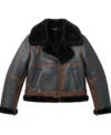 Womens Black B3 RAF Aviator Flight Shearling Leather Jacket