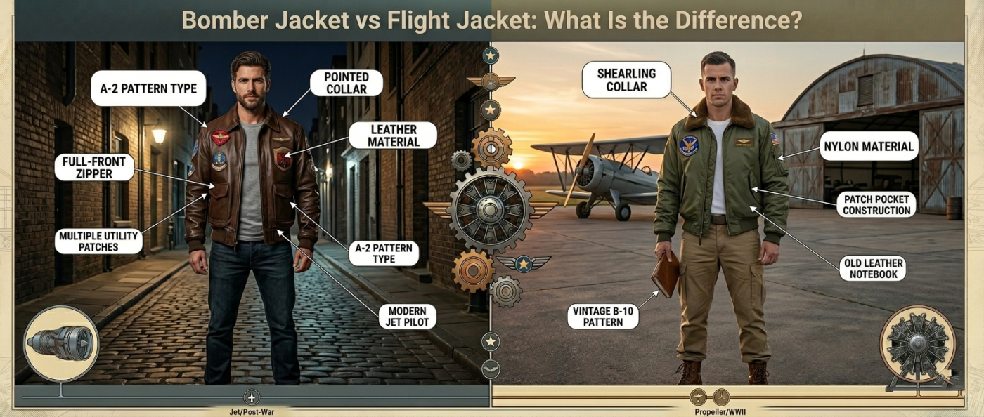 Bomber Jacket vs Flight Jacket What Is the Difference