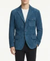 Mens Blue Vintage Suede Blazer