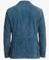 Mens Blue Vintage Suede Blazer back