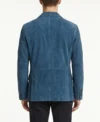 Mens Blue Vintage Suede Blazer back full view