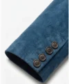 Mens Blue Vintage Suede Blazer cuffs
