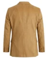 Mens Camel Brown Two Button Suede Blazer Sport Coat full back