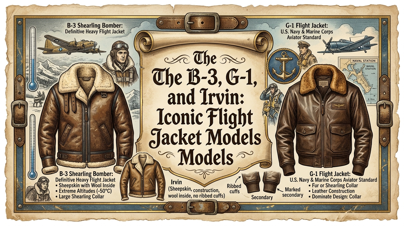 The B3 G1 and Irvin Iconic Flight Jacket Models