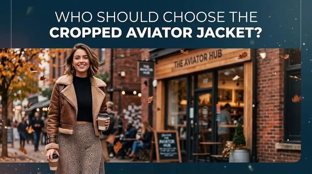 Who should choose the cropped aviator jacket?