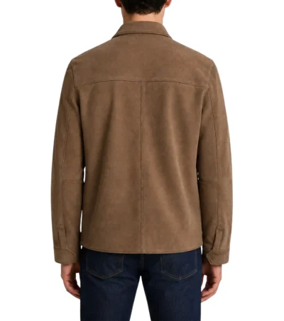 Classic Mens Brown Suede Shacket back