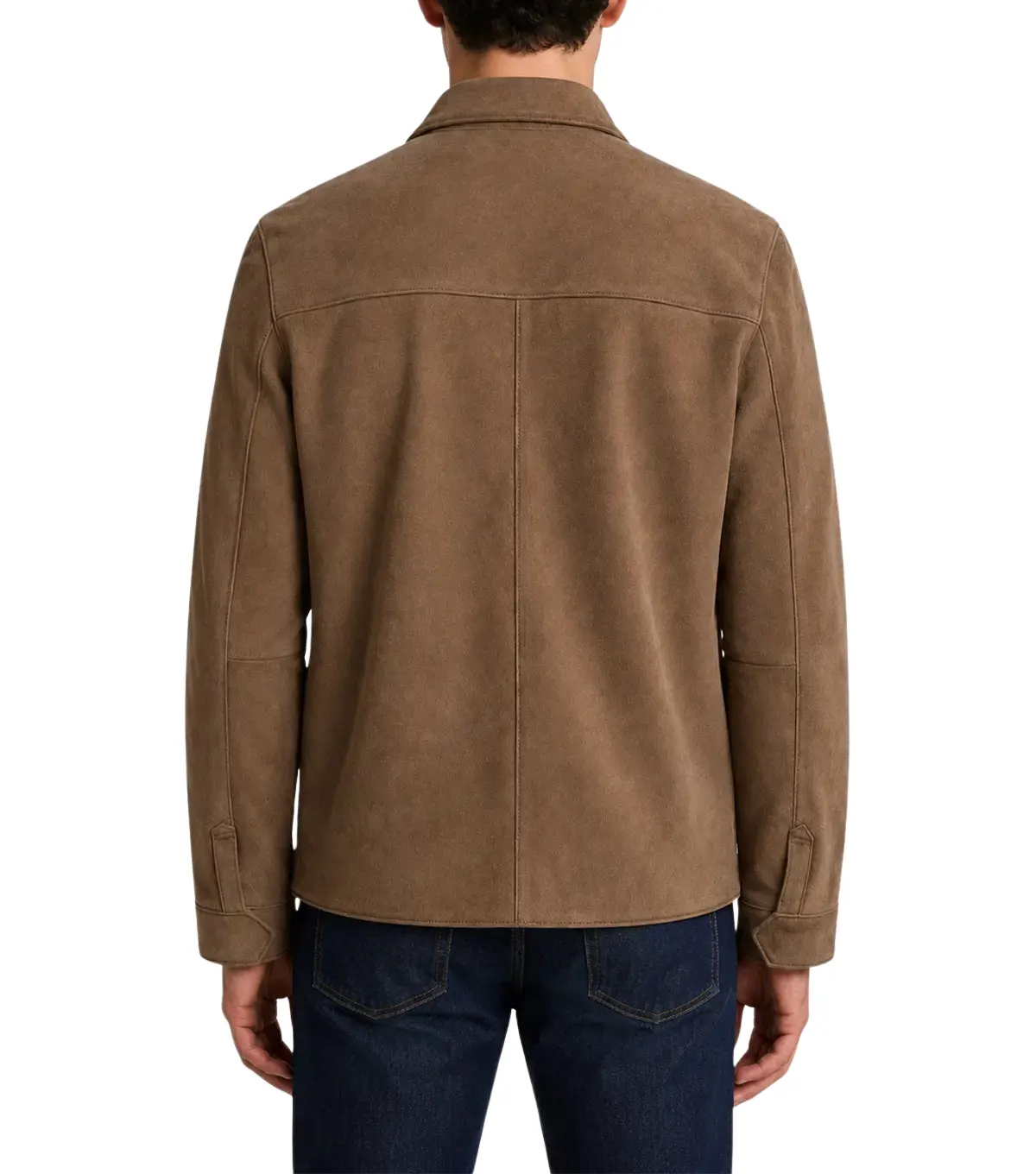 Classic Mens Brown Suede Shacket back