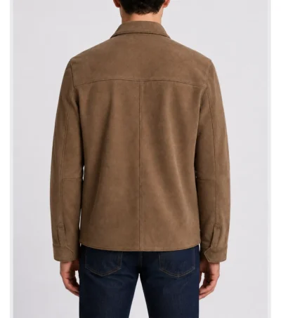 Classic Mens Brown Suede Shacket back