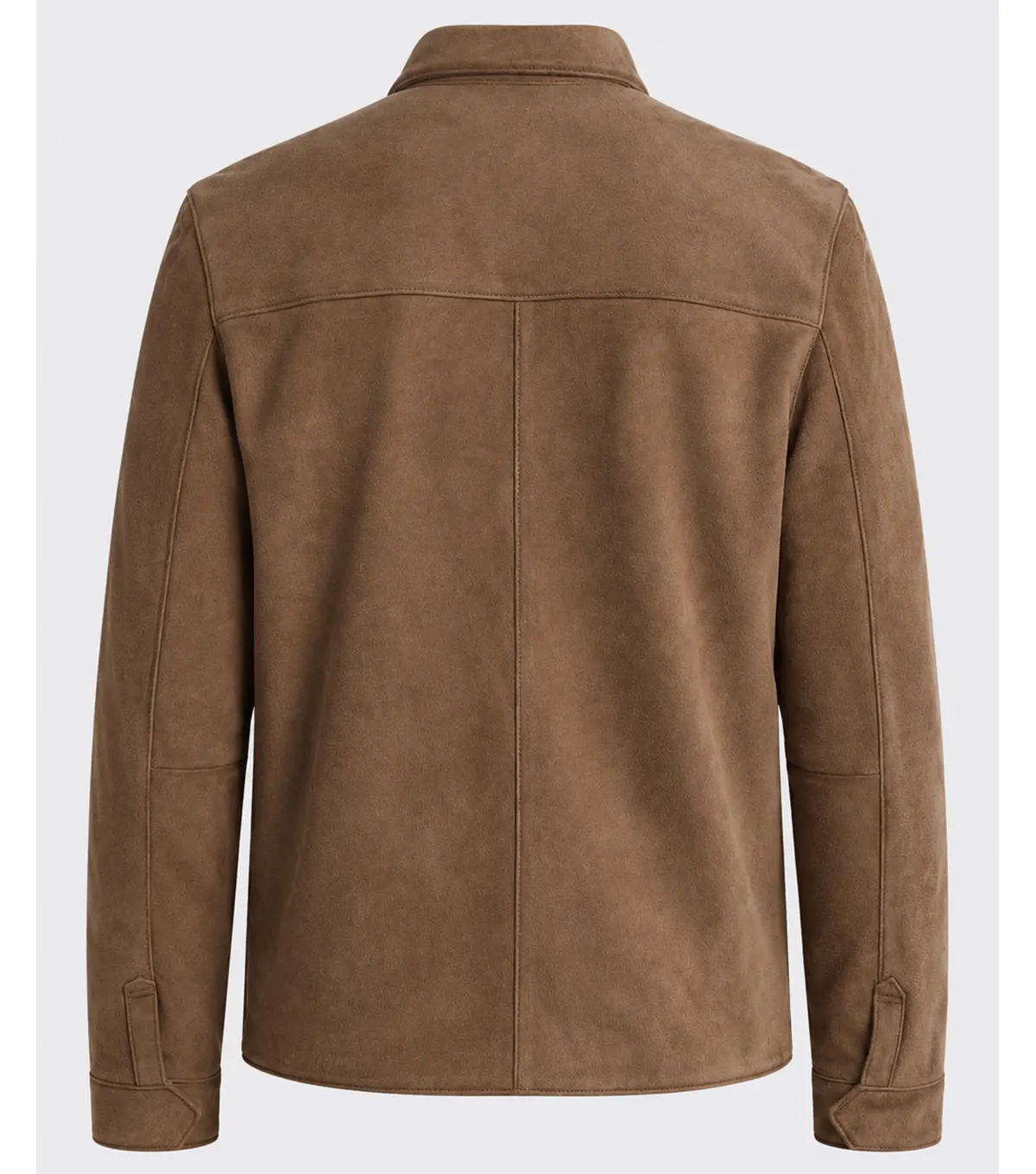 Classic Mens Brown Suede Shacket back view