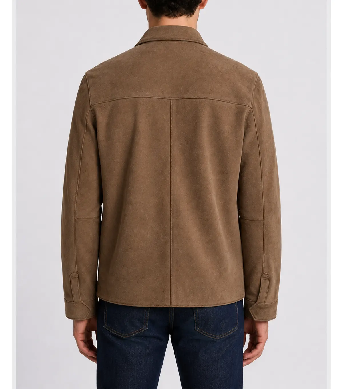 Classic Mens Brown Suede Shacket back