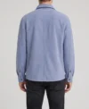 Mens Blue Suede Overshirt Jacket back view