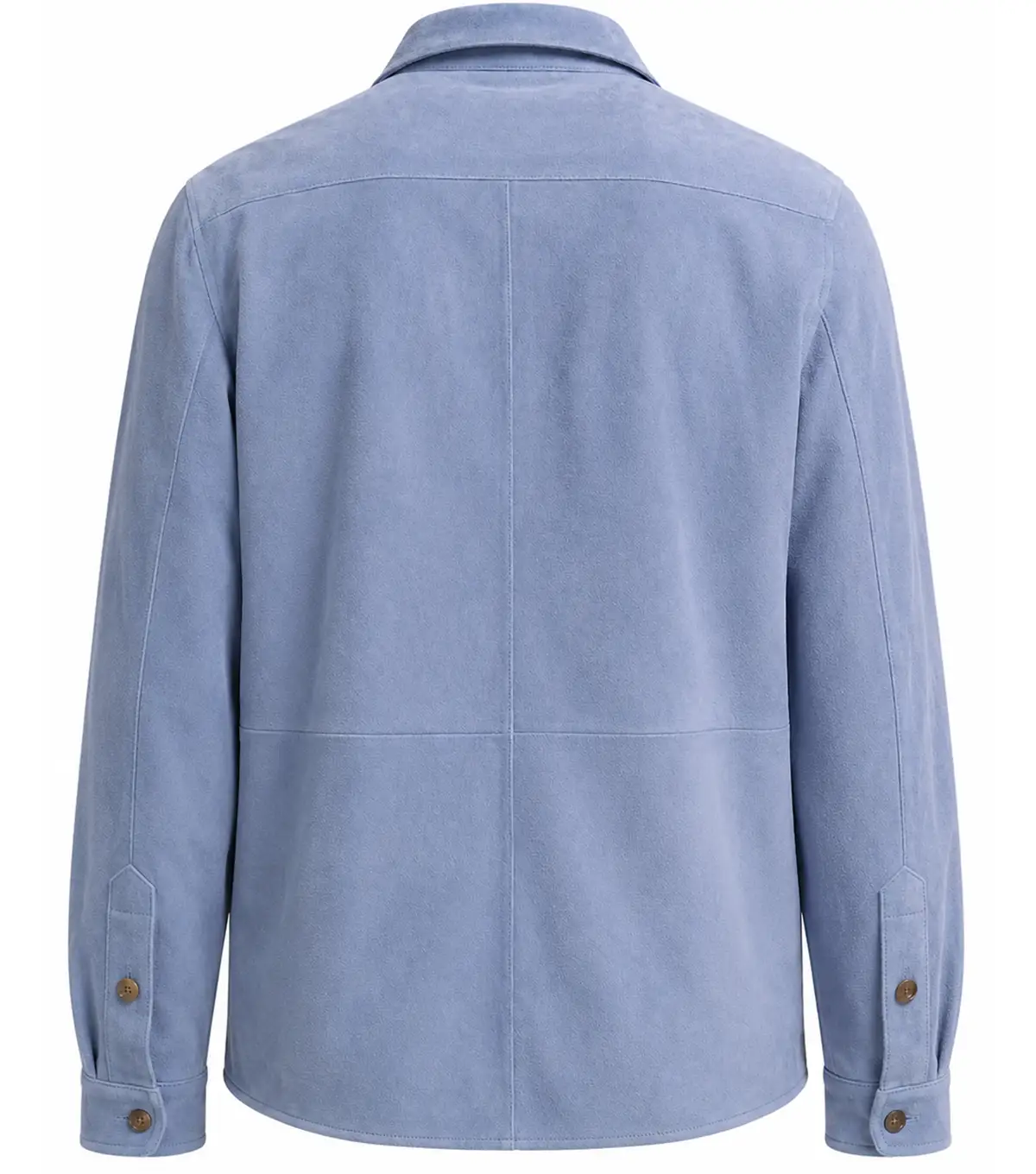 Mens Blue Suede Overshirt Jacket back