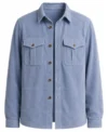 Mens Blue Suede Overshirt Jacket front