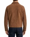 Mens Brown Suede Shirt Jacket BACK