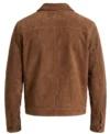 Mens Brown Suede Shirt Jacket BACK FULL VIEW
