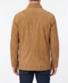 Mens Camel Brown Coat Suede Shirt Jacket back