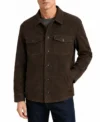 Mens Dark Brown Suede Shirt Jacket