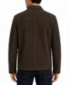 Mens Dark Brown Suede Shirt Jacket back