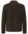 Mens Dark Brown Suede Shirt Jacket back view