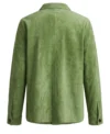 Mens Green Suede Overshirt Shirt Jacket back