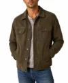 Mens Olive Green Military Suede Shirt Jacket
