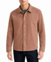 Mens Pink Minimalist Suede Shirt Jacket