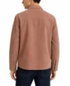 Mens Pink Minimalist Suede Shirt Jacket back