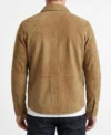 Mens Tan Brown Western Yoke Suede Shirt Leather Jacket back