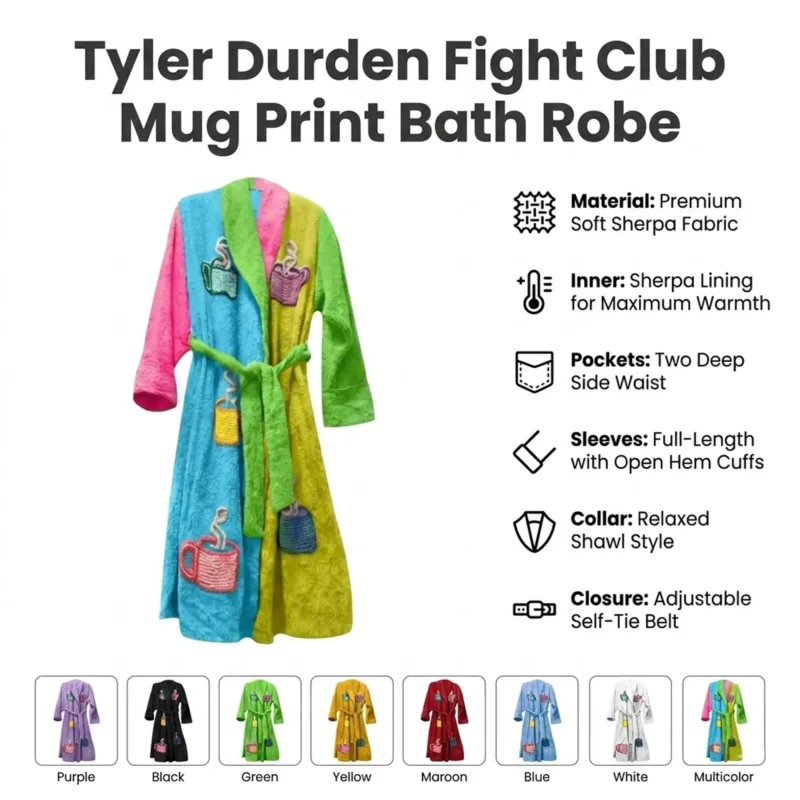 Tyler Durden Fight Club Mug Print Bath Robe Infograph