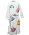 White Tyler Durden Fight Club Mug Print Bath Robe Back