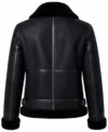 Womens Black B3 Aviator Shearling Leather Jacket back