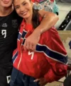 2026 FIFA World Cup Isabel Norway Team Red Leather Jacket Front