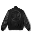 2026 Pro Basketball Finals Nike x New York Knicks Champions Black Varsity Jacket Back