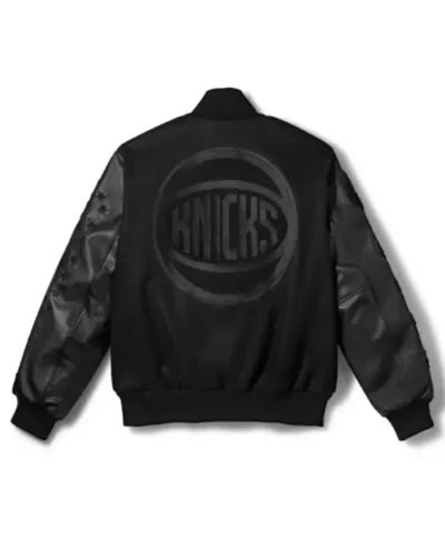 2026 Pro Basketball Finals Nike x New York Knicks Champions Black Varsity Jacket Back