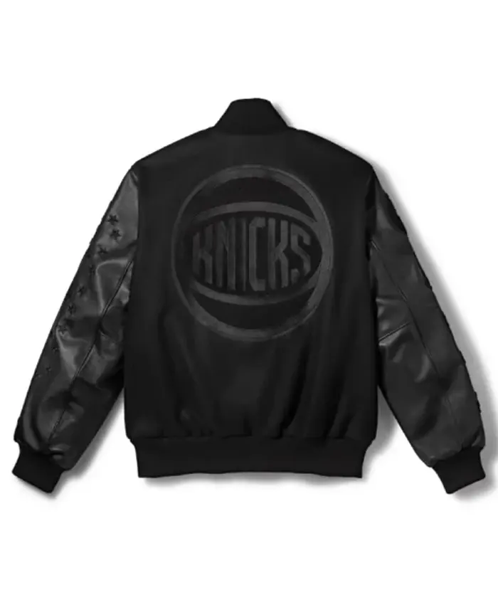 2026 Pro Basketball Finals Nike x New York Knicks Champions Black Varsity Jacket Back
